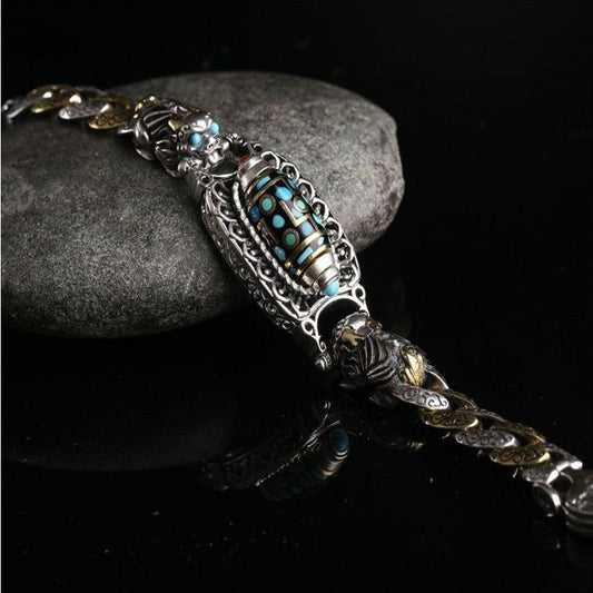 Pulsera de la Suerte Dzi de plata 925